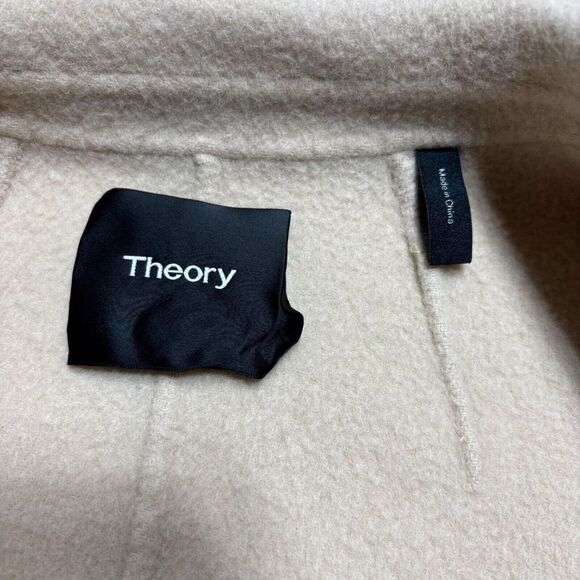 Theory Cashmere Blend Open Coat NEW DIVIDE Womens Medium Ivory Buttonless - Picture 4 of 8